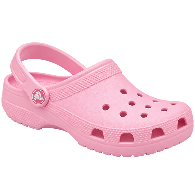 Sabots CLOGZ rose bonbon, visuel généré sans fond avec médaillon latéral